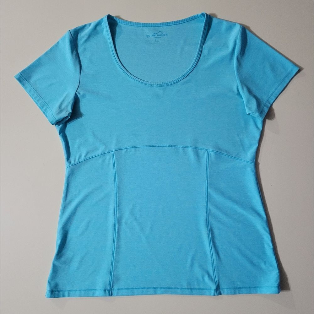 Eddie Bauer Blue Aqua Infinity Short Sleeve Tee